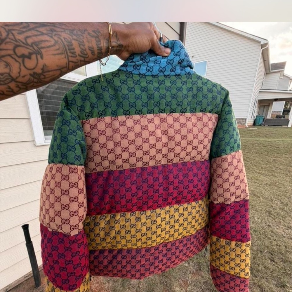 Gucci Colorful Logo Patchwork Puffer Jacket - image 2